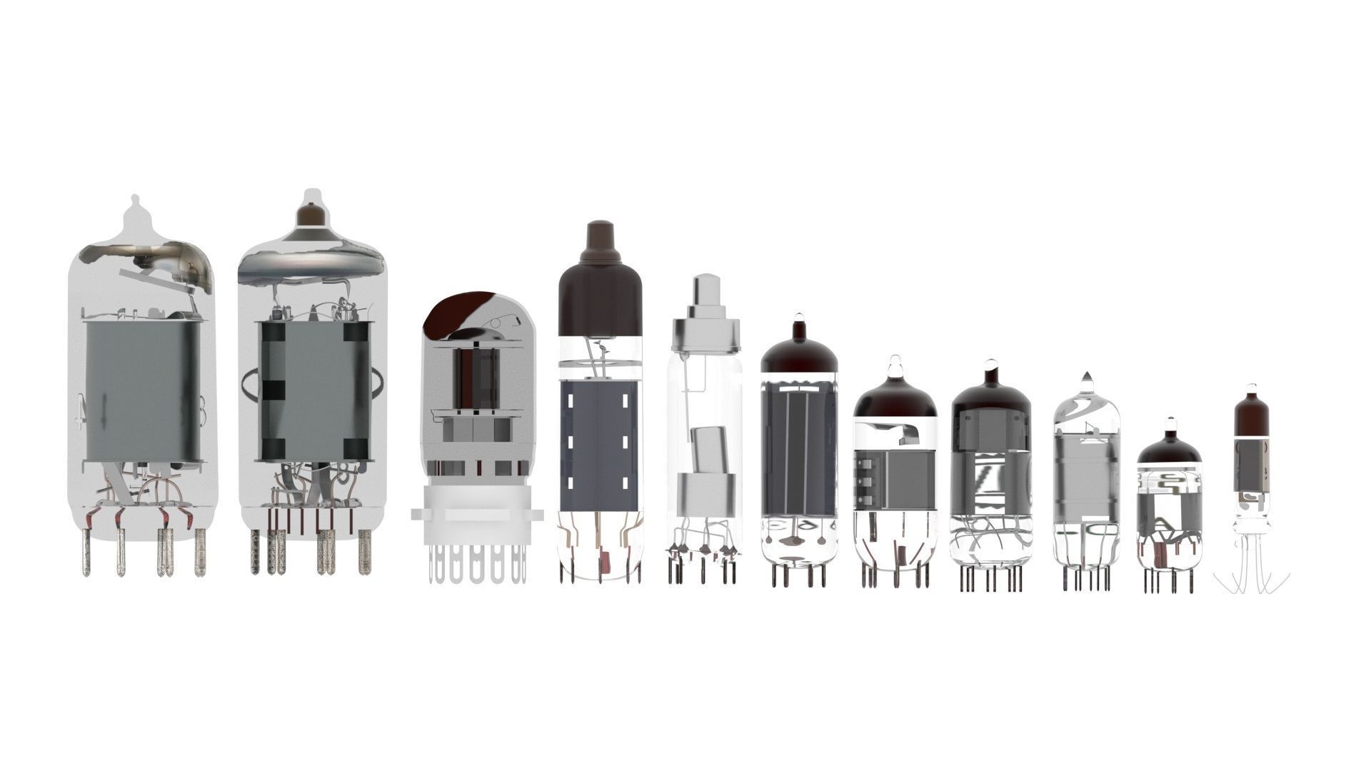 Vacuum Tubes Set 3D model_69