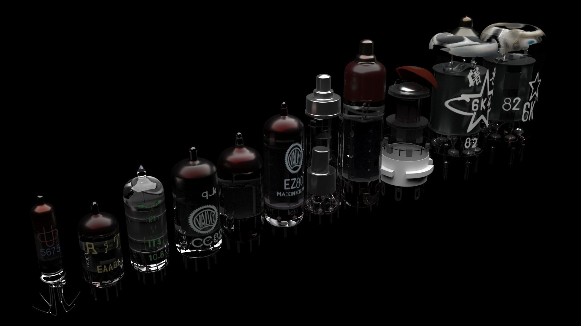 Vacuum Tubes Set 3D model_59