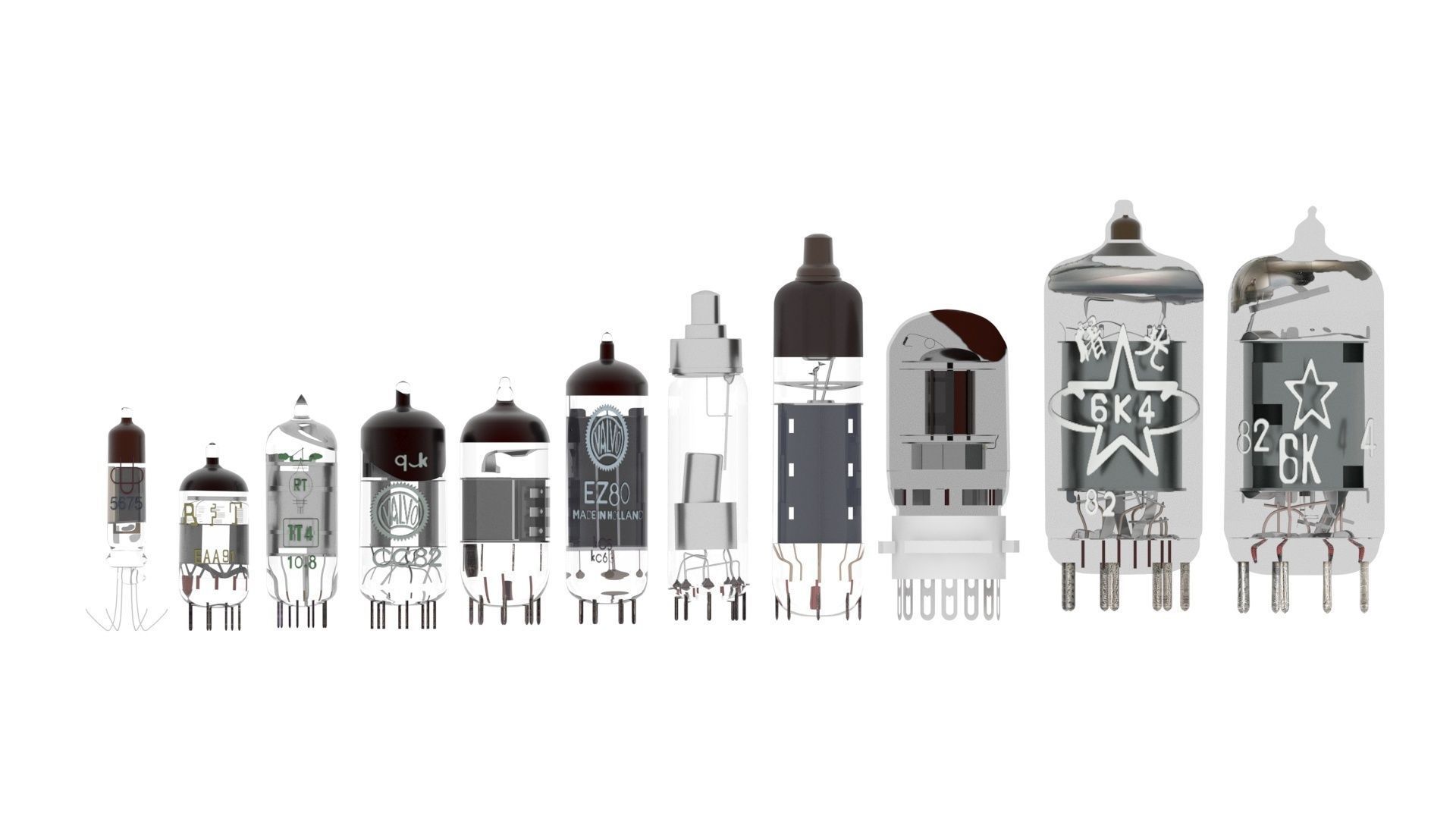 Vacuum Tubes Set 3D model_66