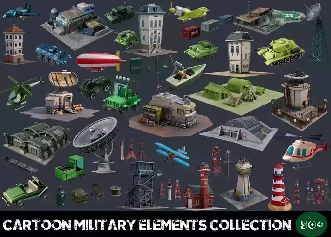 Cartoon Military Elements Collection