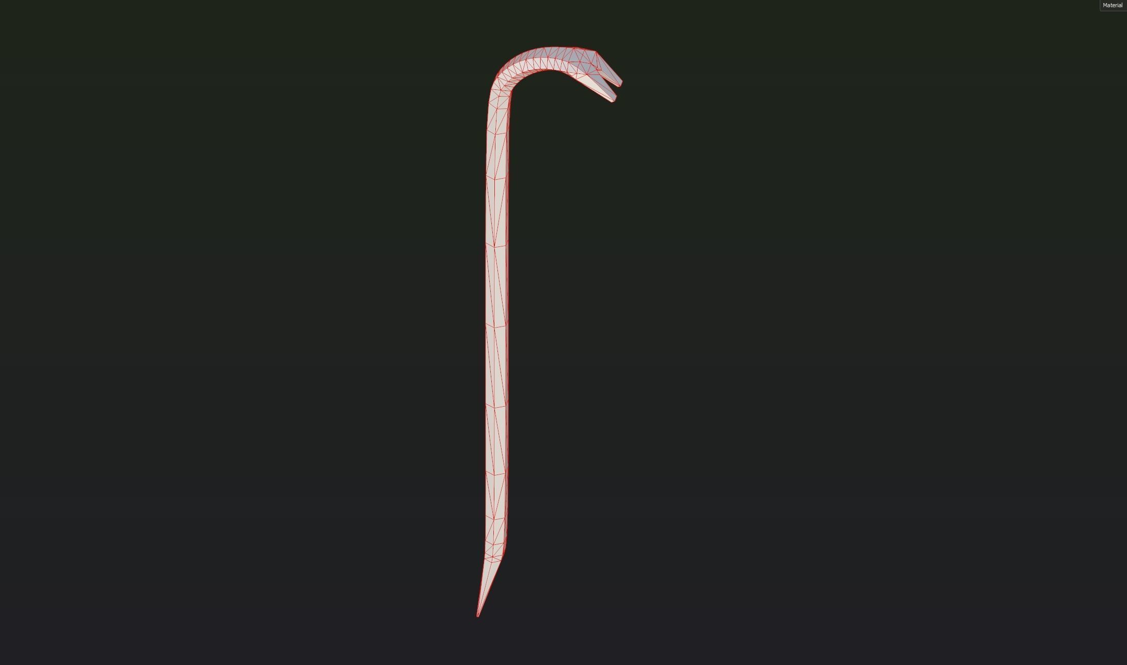 Classic Crowbar Low-poly 3D model_7
