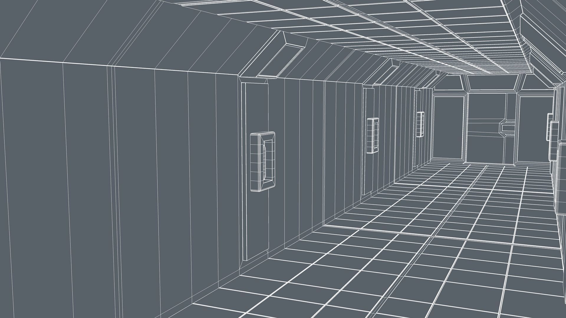 Sci Fi corridor 3D model_11