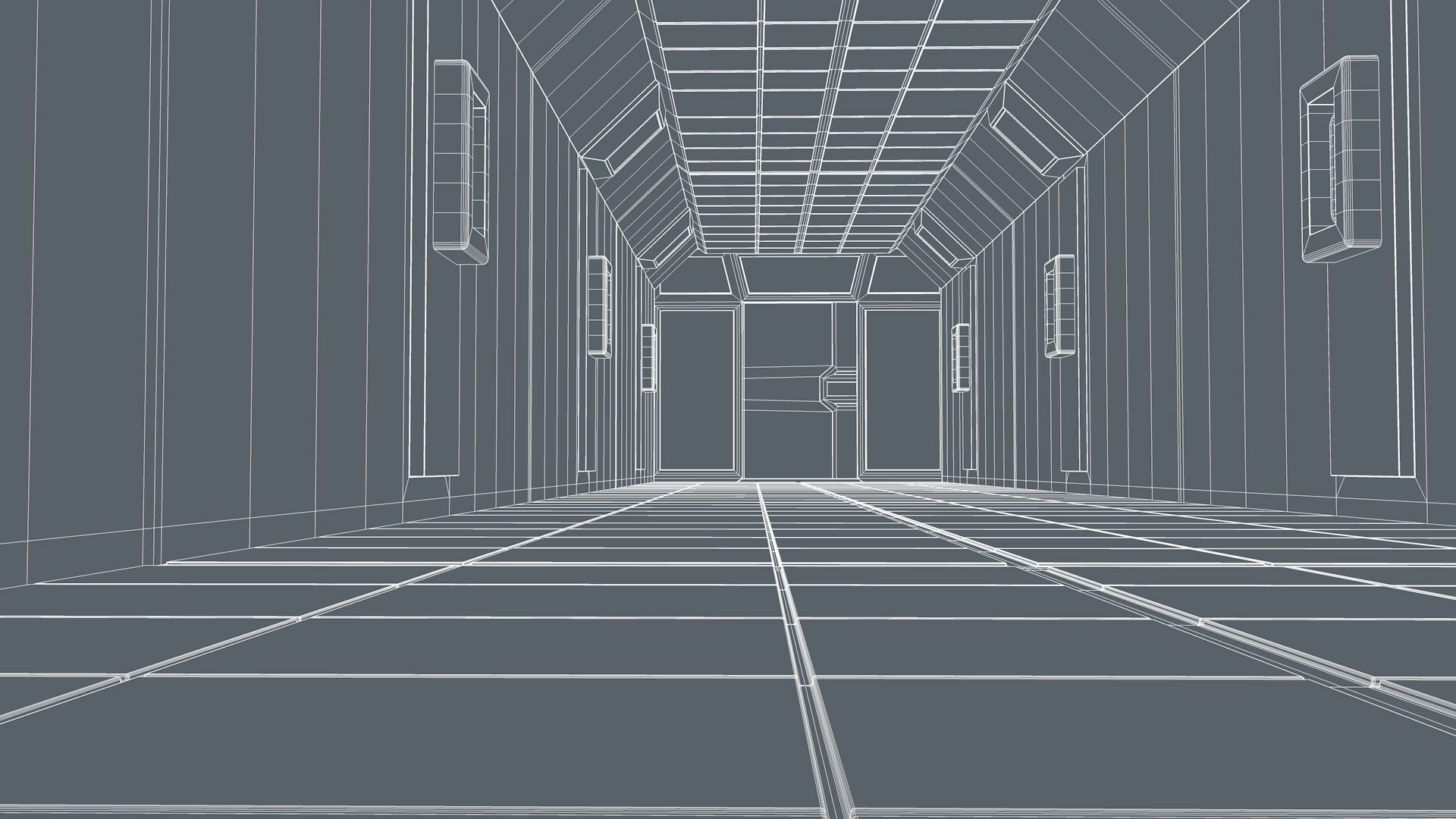 Sci Fi corridor 3D model_10