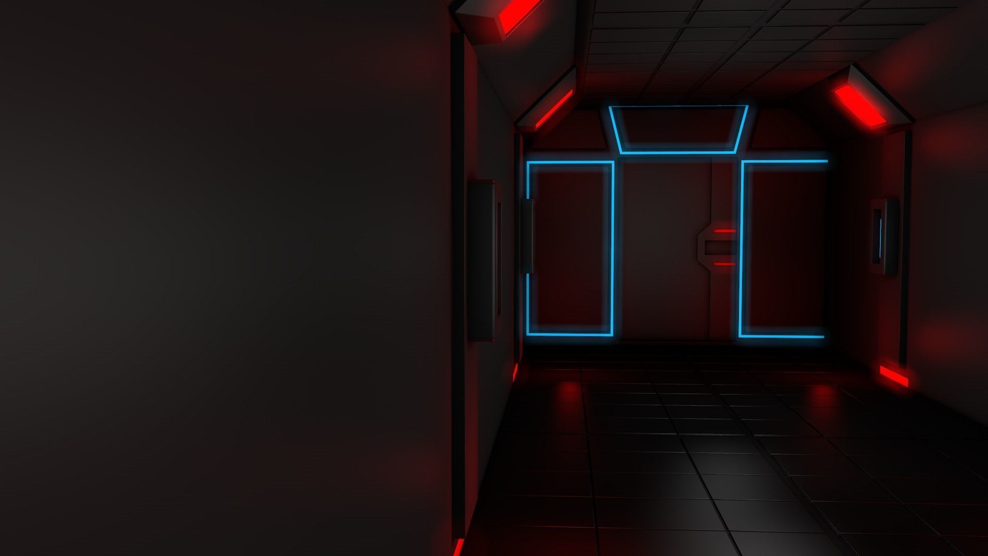 Sci Fi corridor 3D model_6