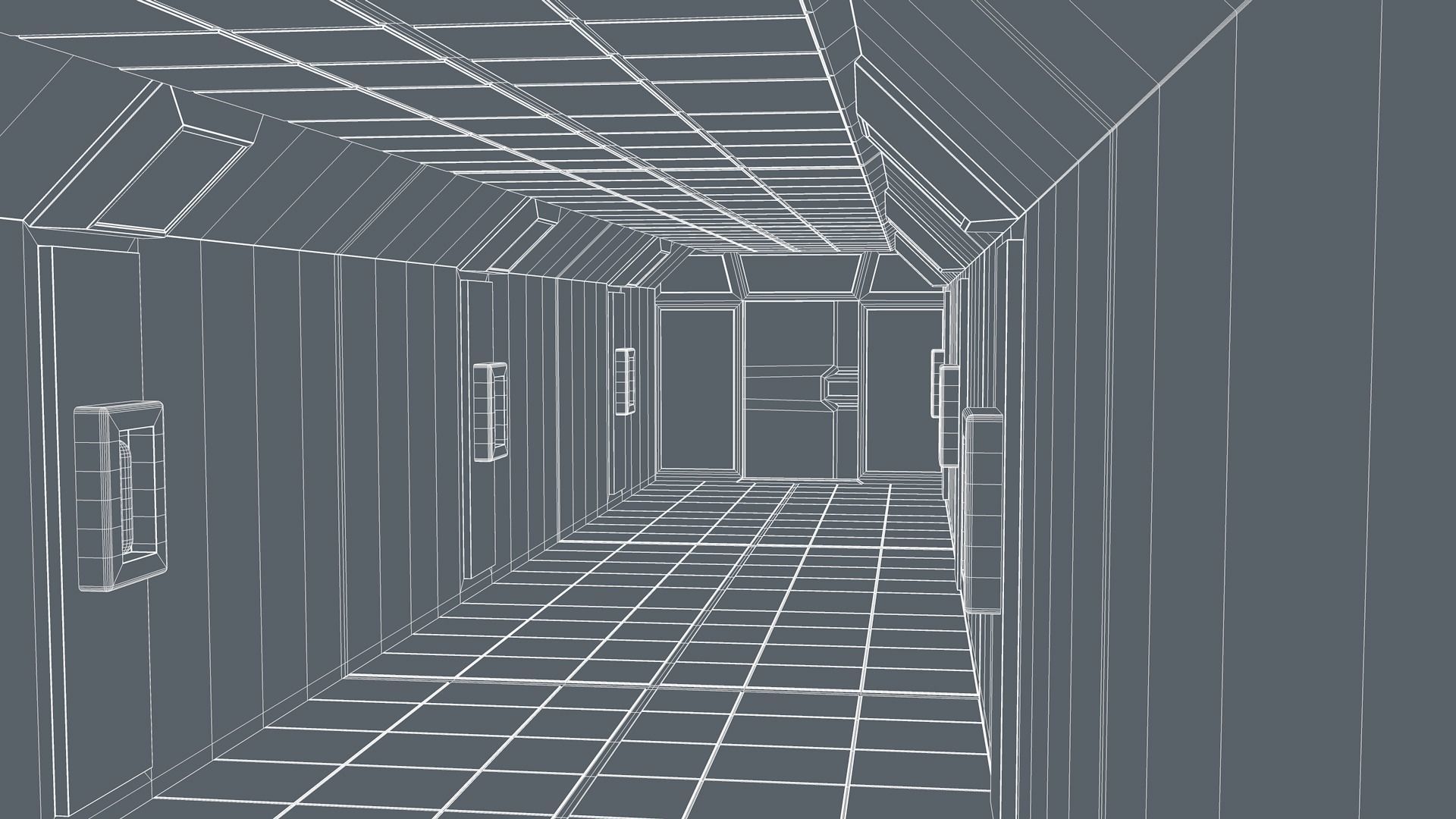 Sci Fi corridor 3D model_9