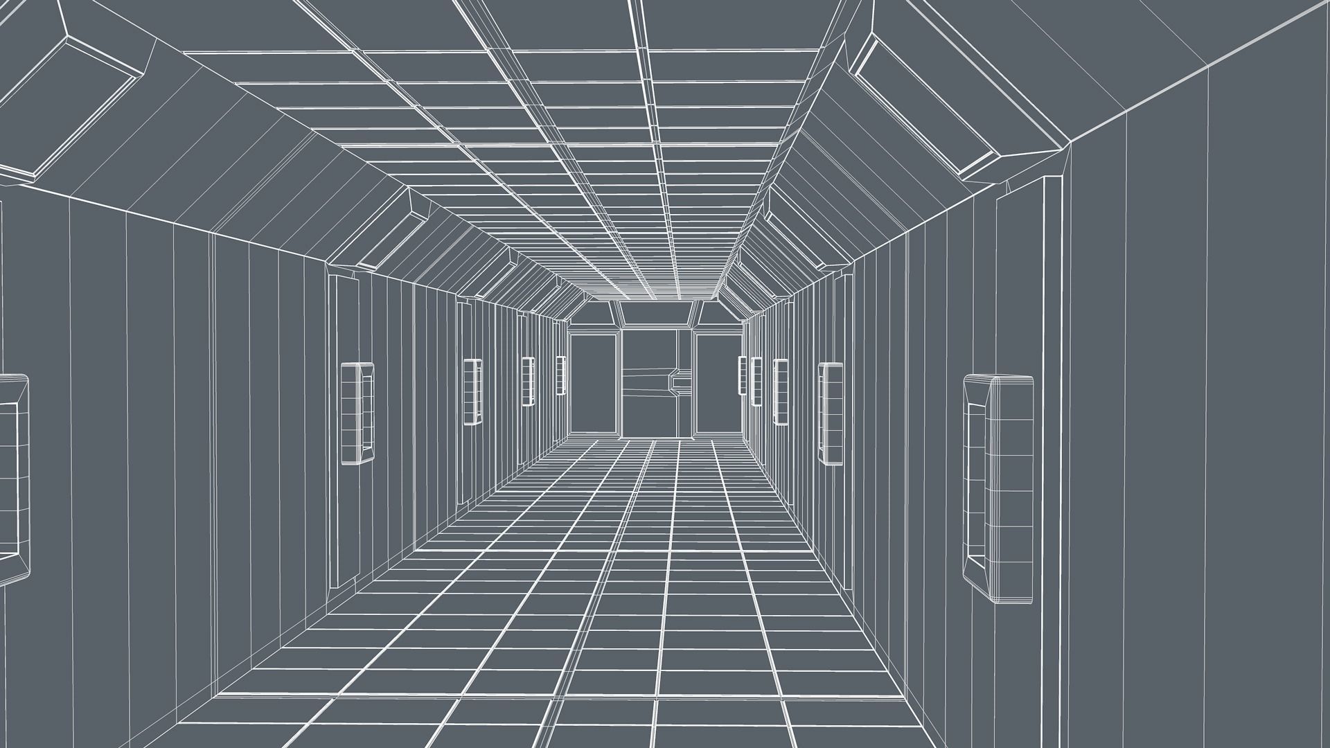 Sci Fi corridor 3D model_7