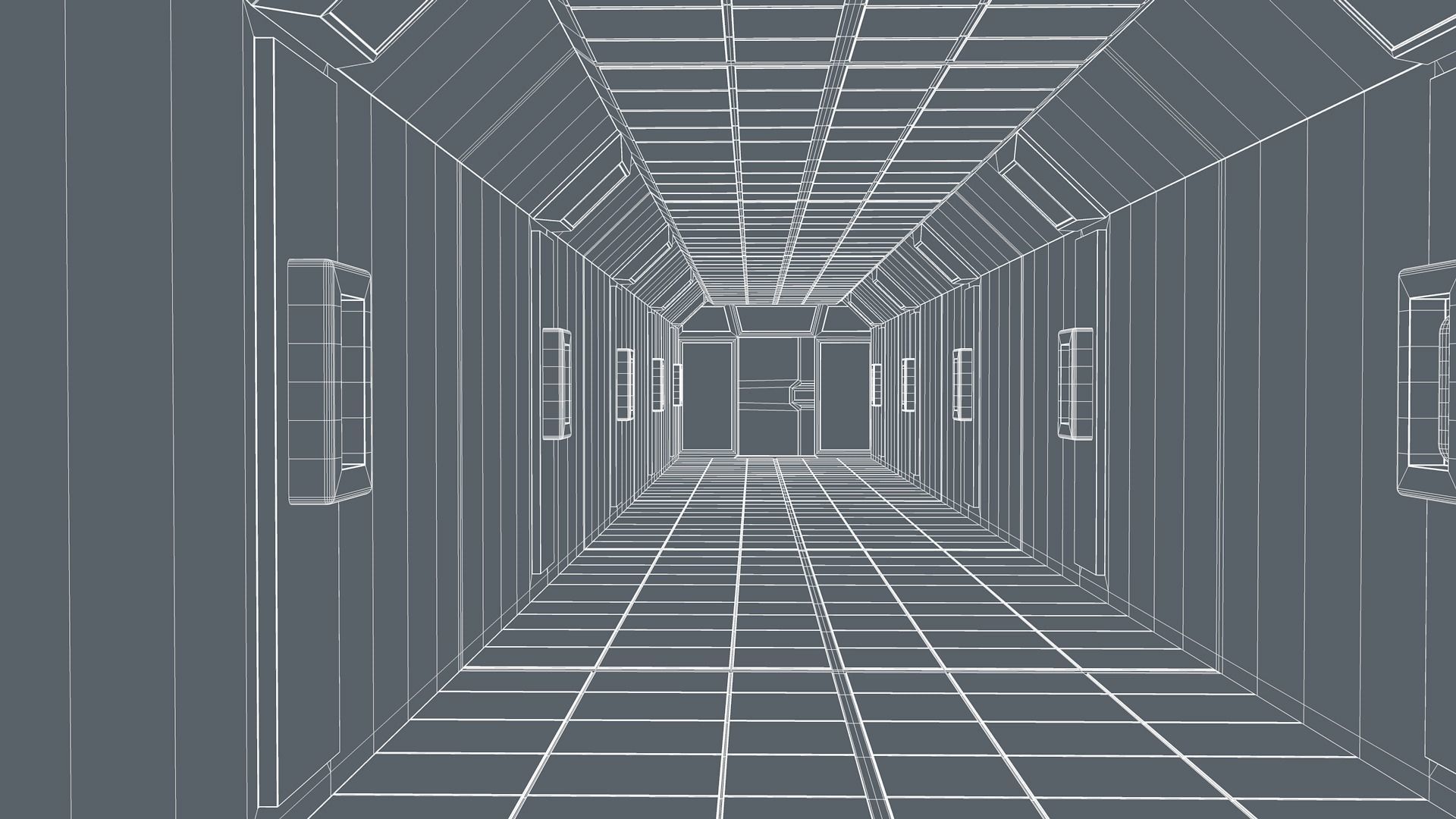 Sci Fi corridor 3D model_8