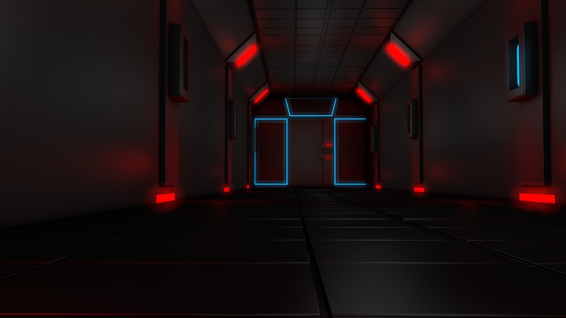 Sci Fi corridor 3D model_3