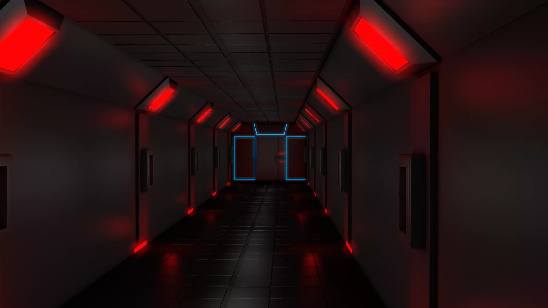 Sci Fi corridor 3D model_0