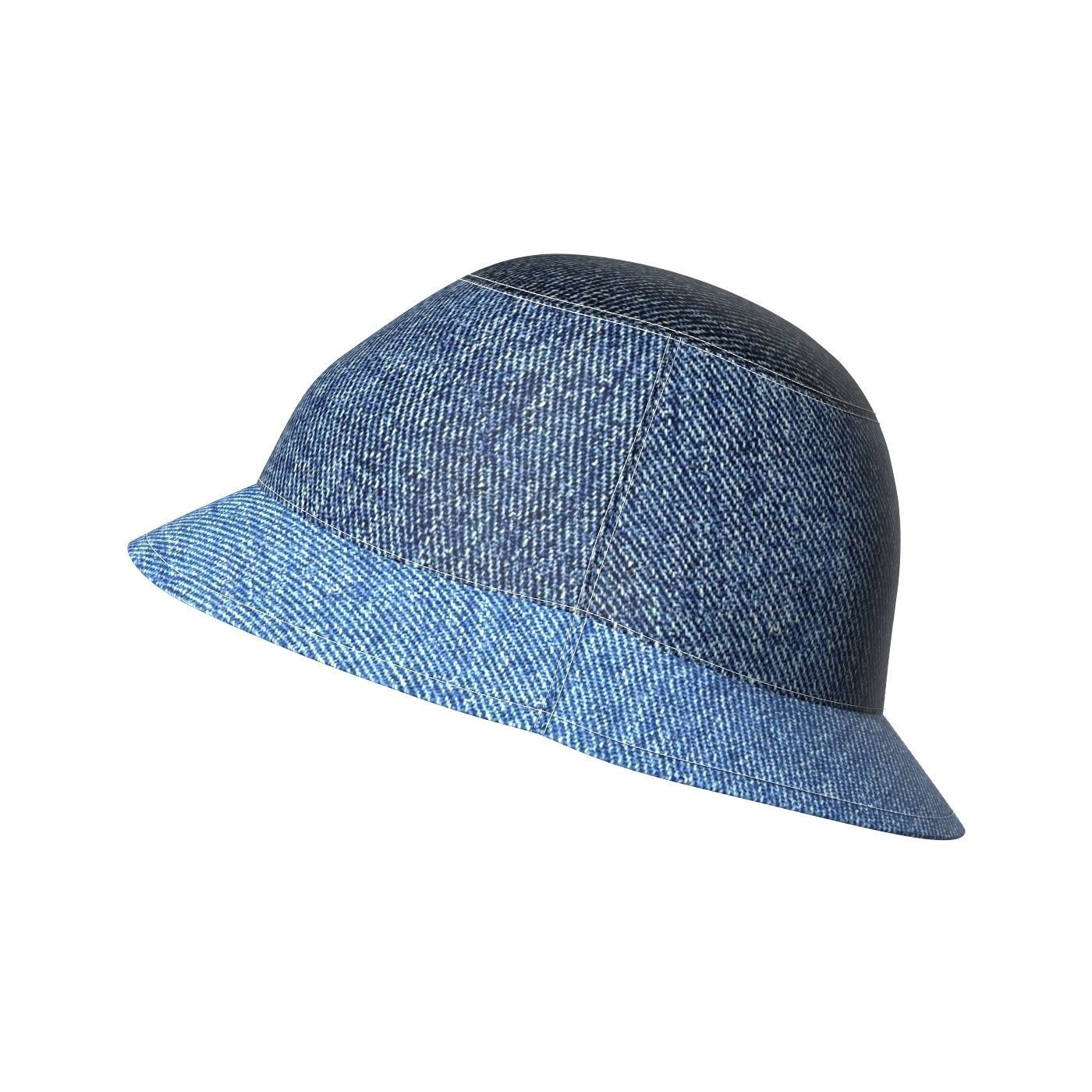 Denim Bucket Hat 3D model_6