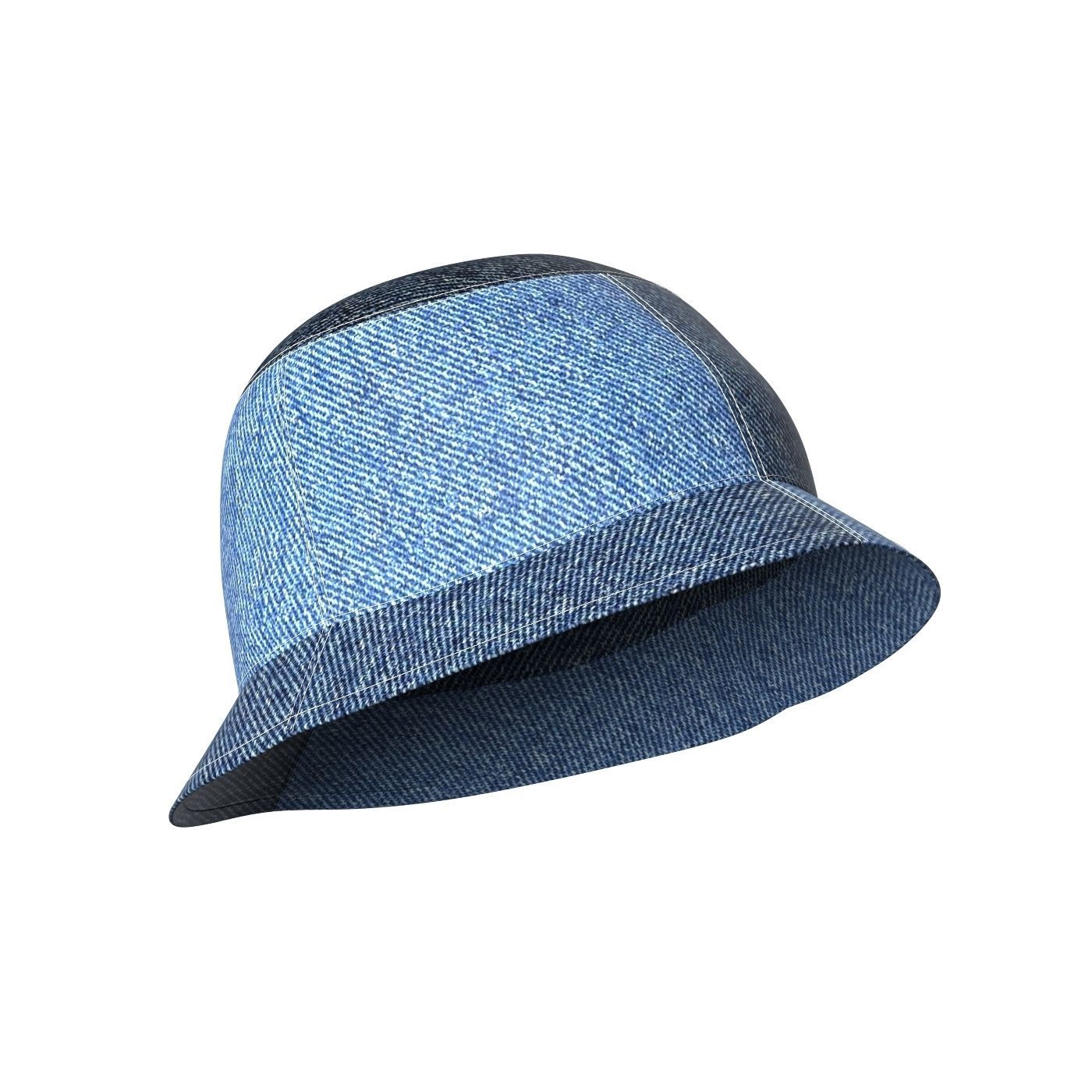 Denim Bucket Hat 3D model_1