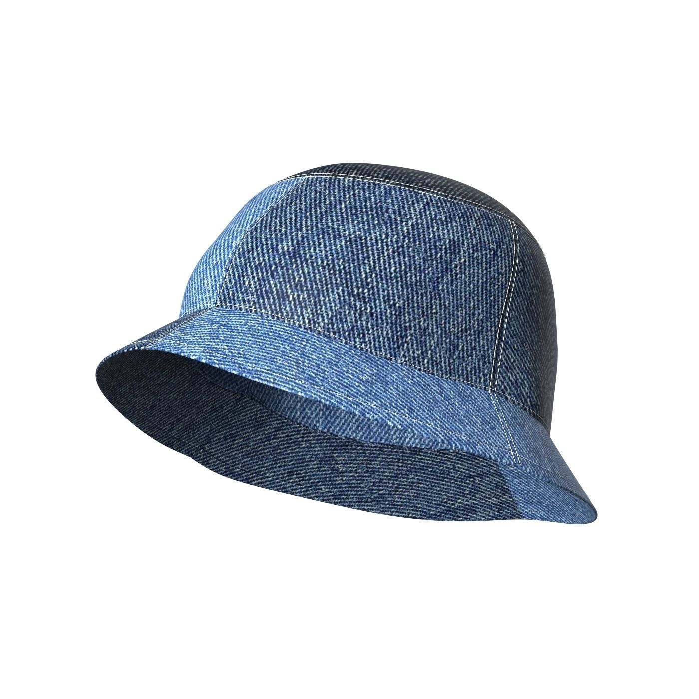 Denim Bucket Hat 3D model_7