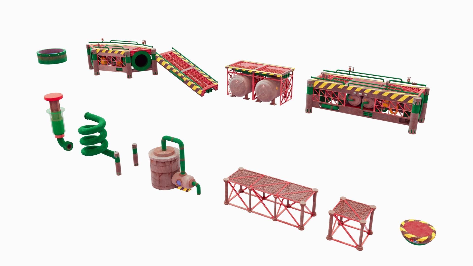 Pipe World -Modular Low-poly 3D model_10