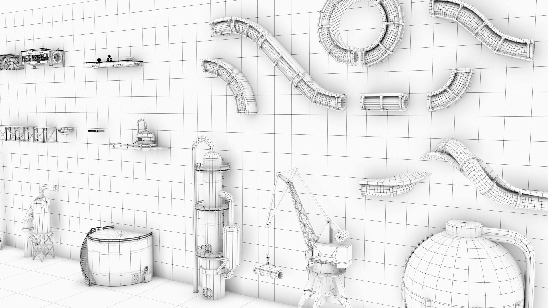 Pipe World -Modular Low-poly 3D model_14