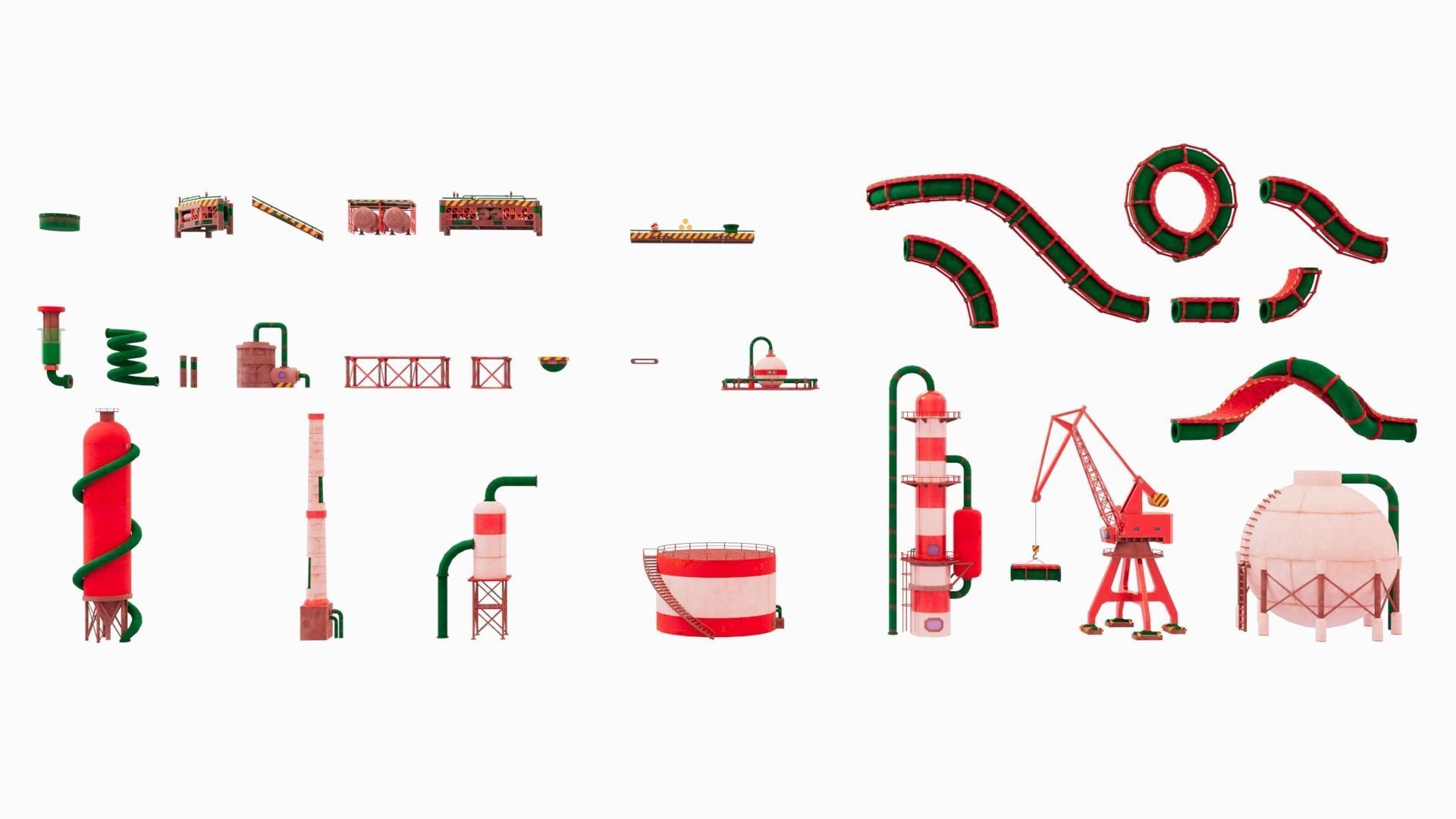 Pipe World -Modular Low-poly 3D model_8