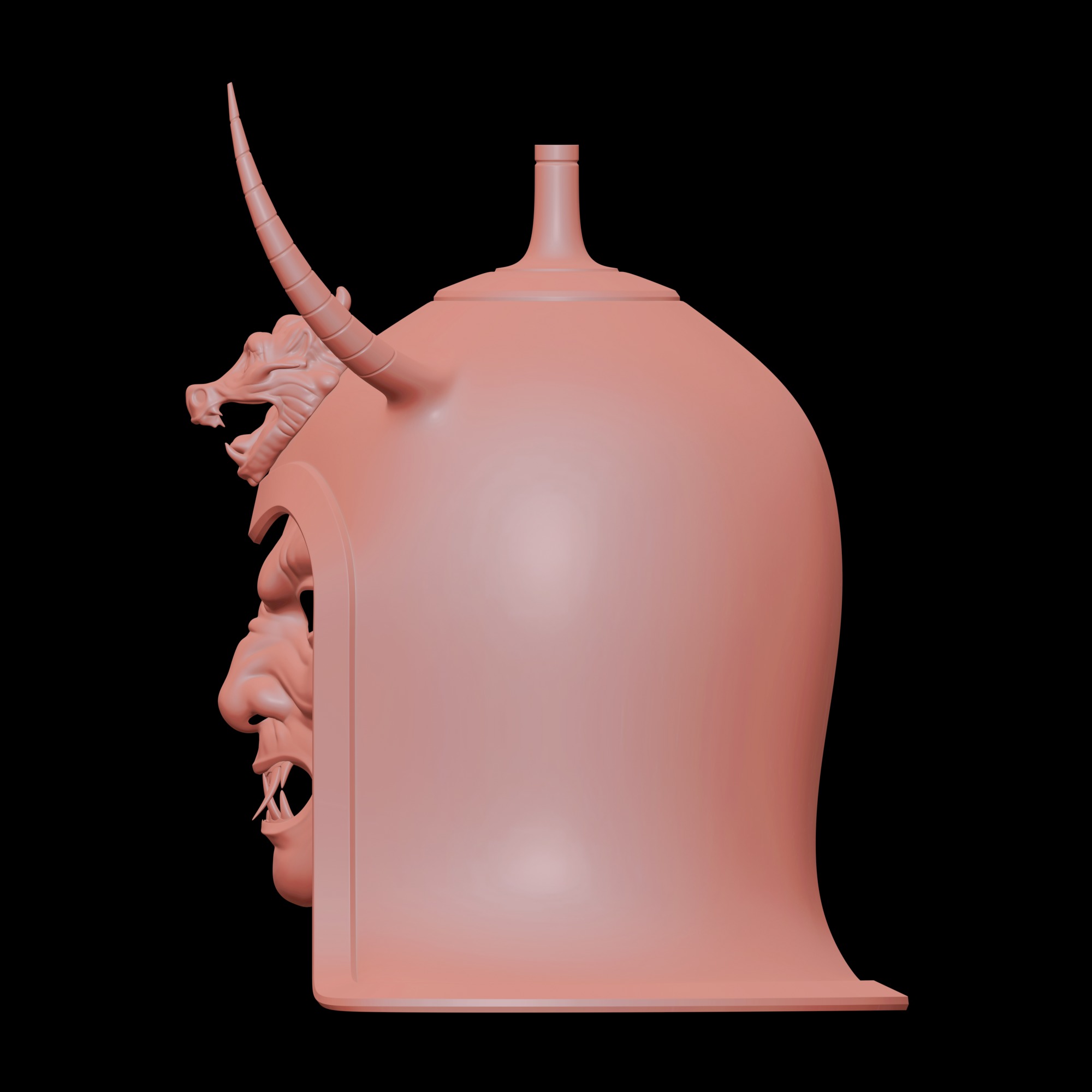 Ancient Sui Tang Dynasty Chinese Helmet and Demon Mask 3D print model_12