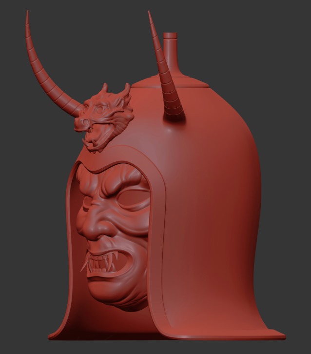Ancient Sui Tang Dynasty Chinese Helmet and Demon Mask 3D print model_21