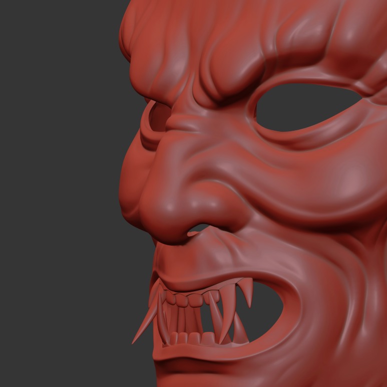 Ancient Sui Tang Dynasty Chinese Helmet and Demon Mask 3D print model_43