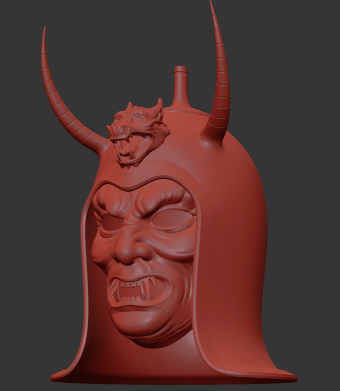Ancient Sui Tang Dynasty Chinese Helmet and Demon Mask 3D print model_20