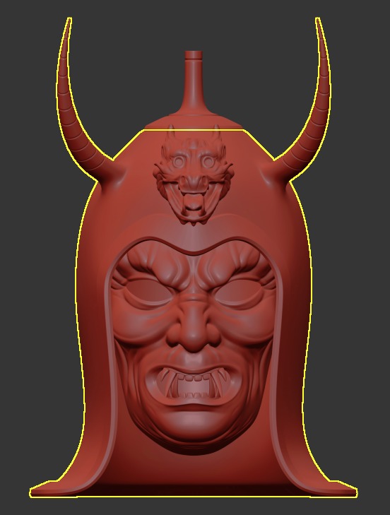 Ancient Sui Tang Dynasty Chinese Helmet and Demon Mask 3D print model_23