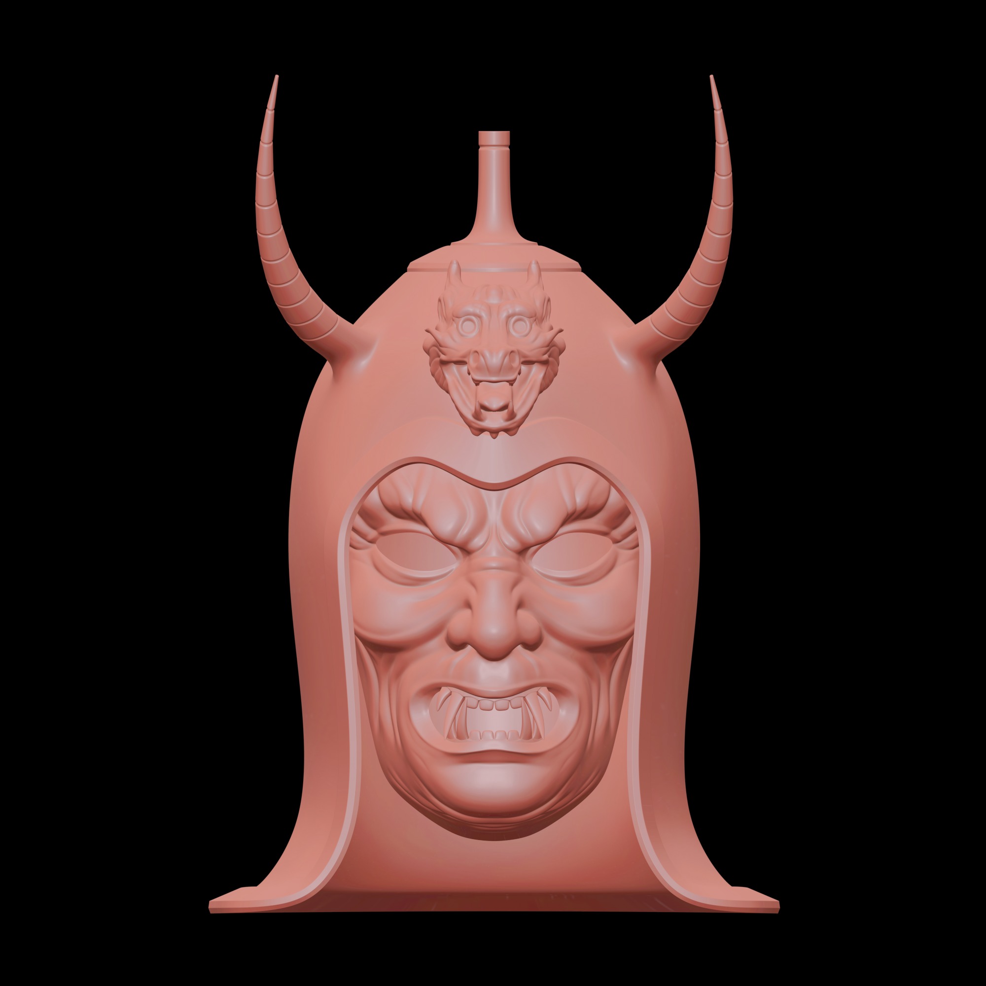 Ancient Sui Tang Dynasty Chinese Helmet and Demon Mask 3D print model_9
