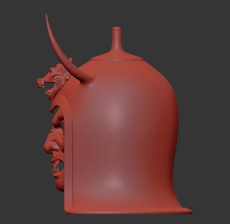 Ancient Sui Tang Dynasty Chinese Helmet and Demon Mask 3D print model_24