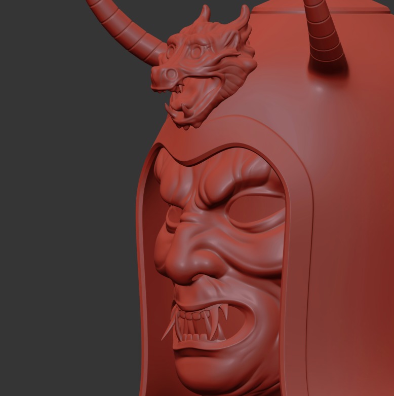 Ancient Sui Tang Dynasty Chinese Helmet and Demon Mask 3D print model_22