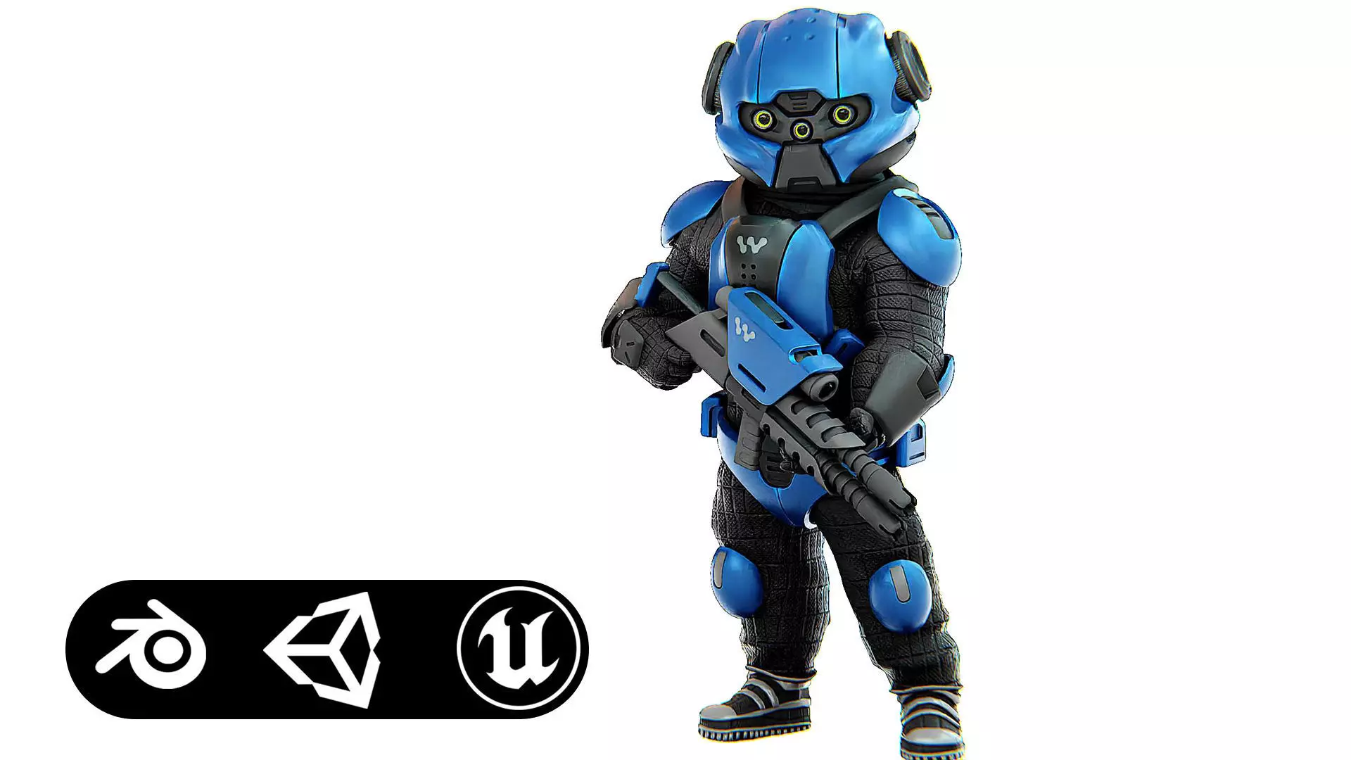 SOLDIER MECHA V-2 Rigged for Unreal Engine - Unity - MIXAMO 3D model