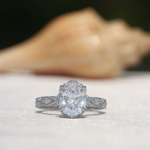 Elegant Oval Diamond Engagement Ring 3d Model 3D print model