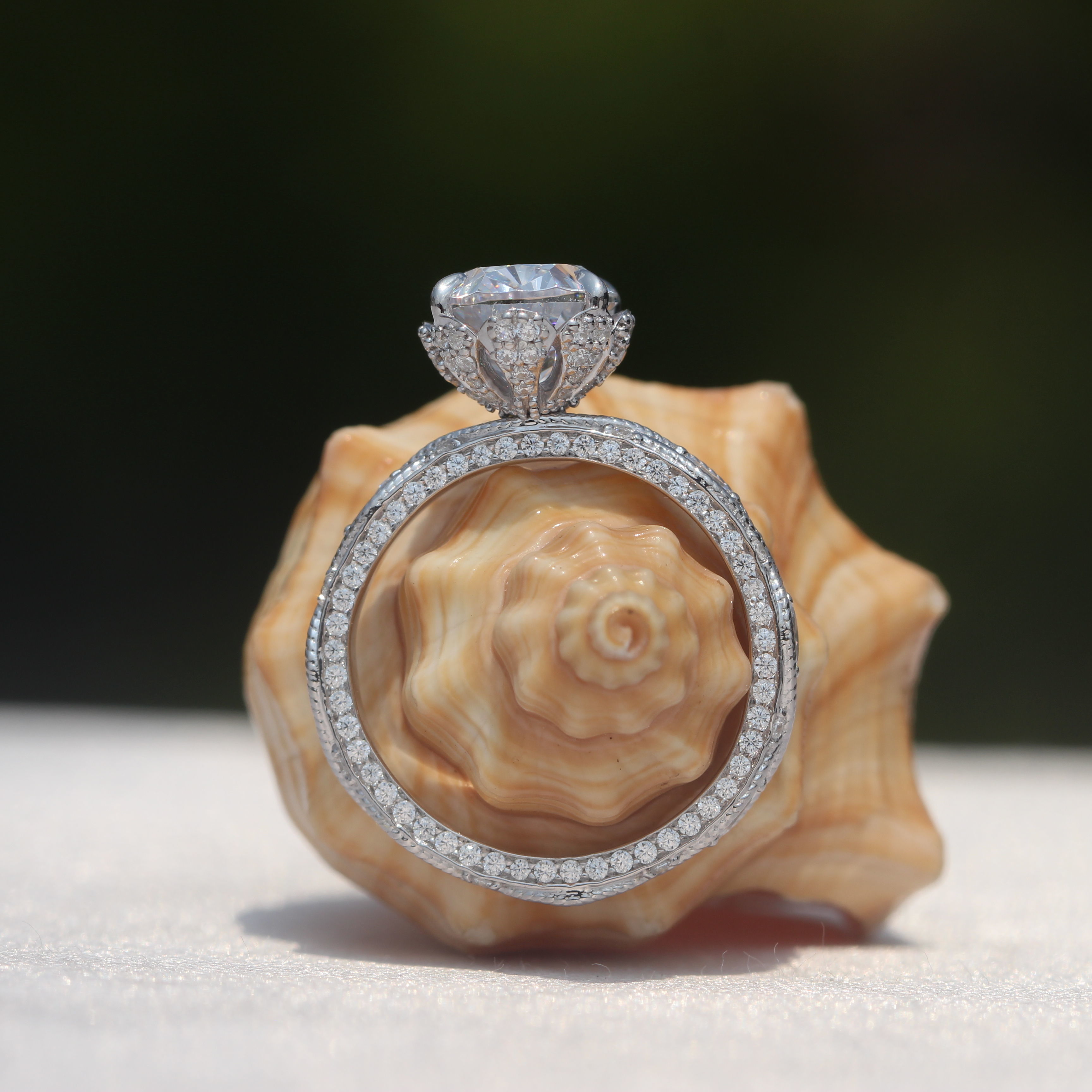 Elegant Oval Diamond Engagement Ring 3d Model 3D print model_1