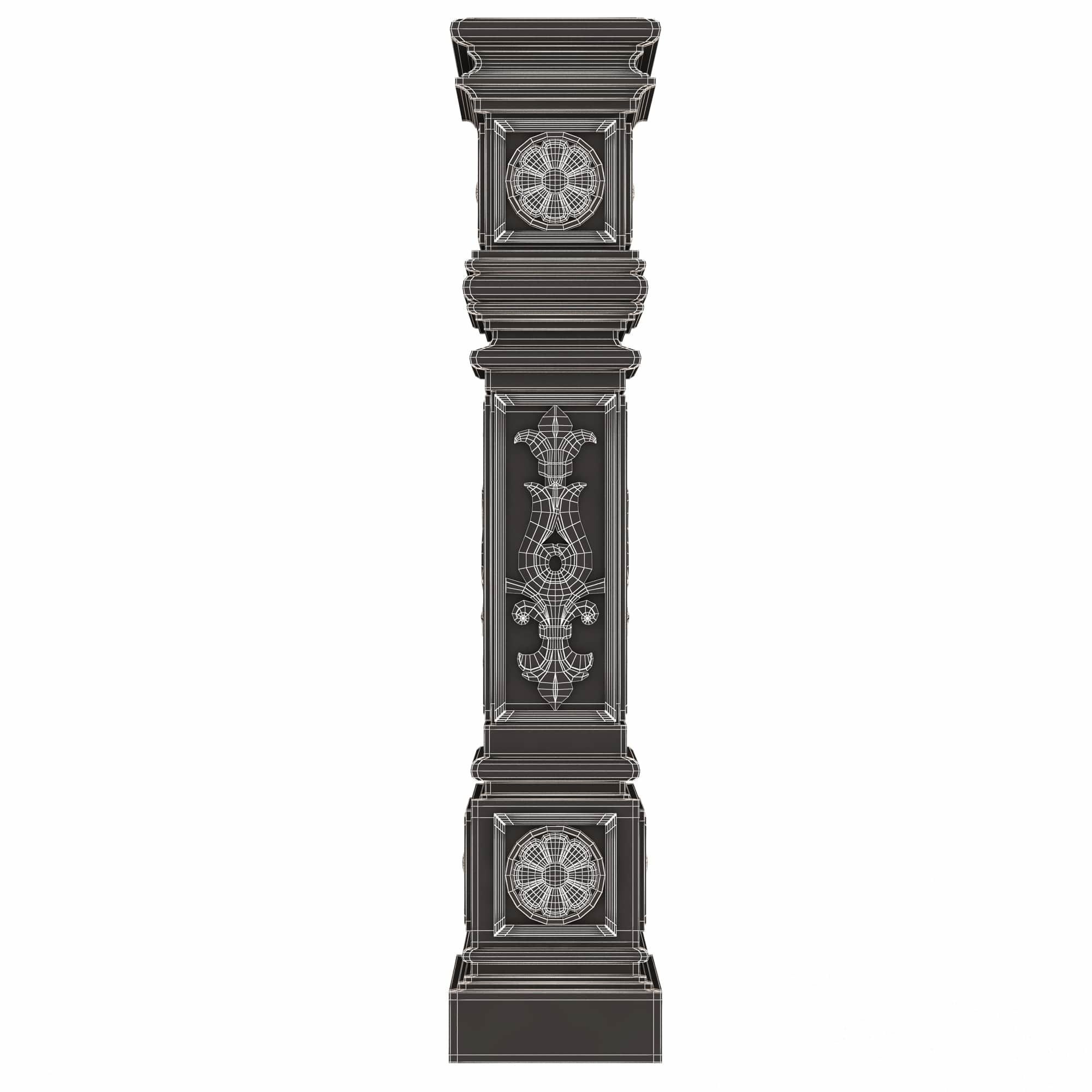 Stair Baluster 06 White Low-poly 3D model_6