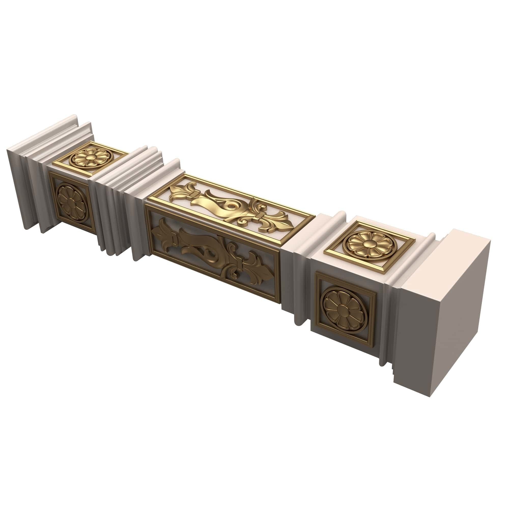 Stair Baluster 06 White Low-poly 3D model_5