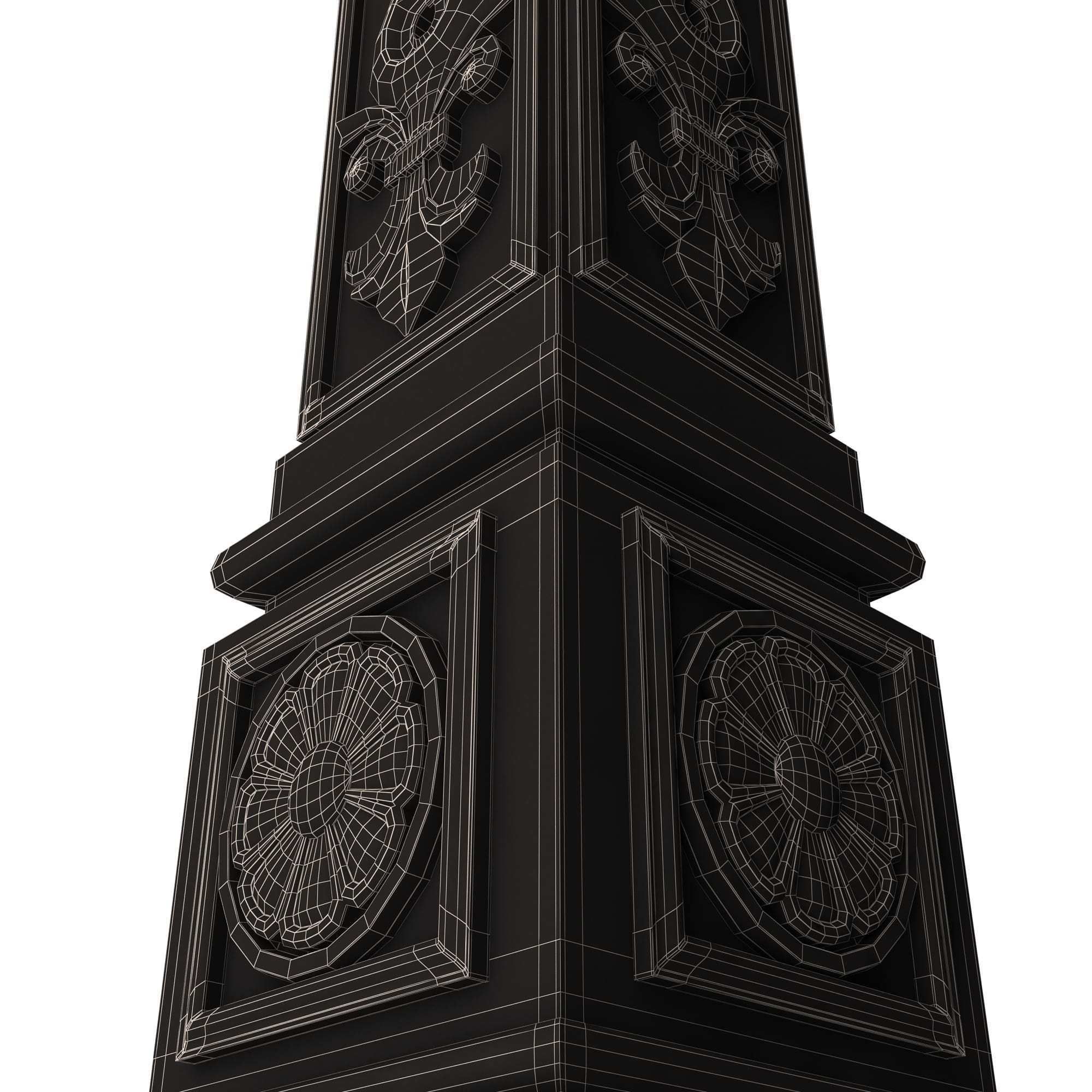 Stair Baluster 06 White Low-poly 3D model_8