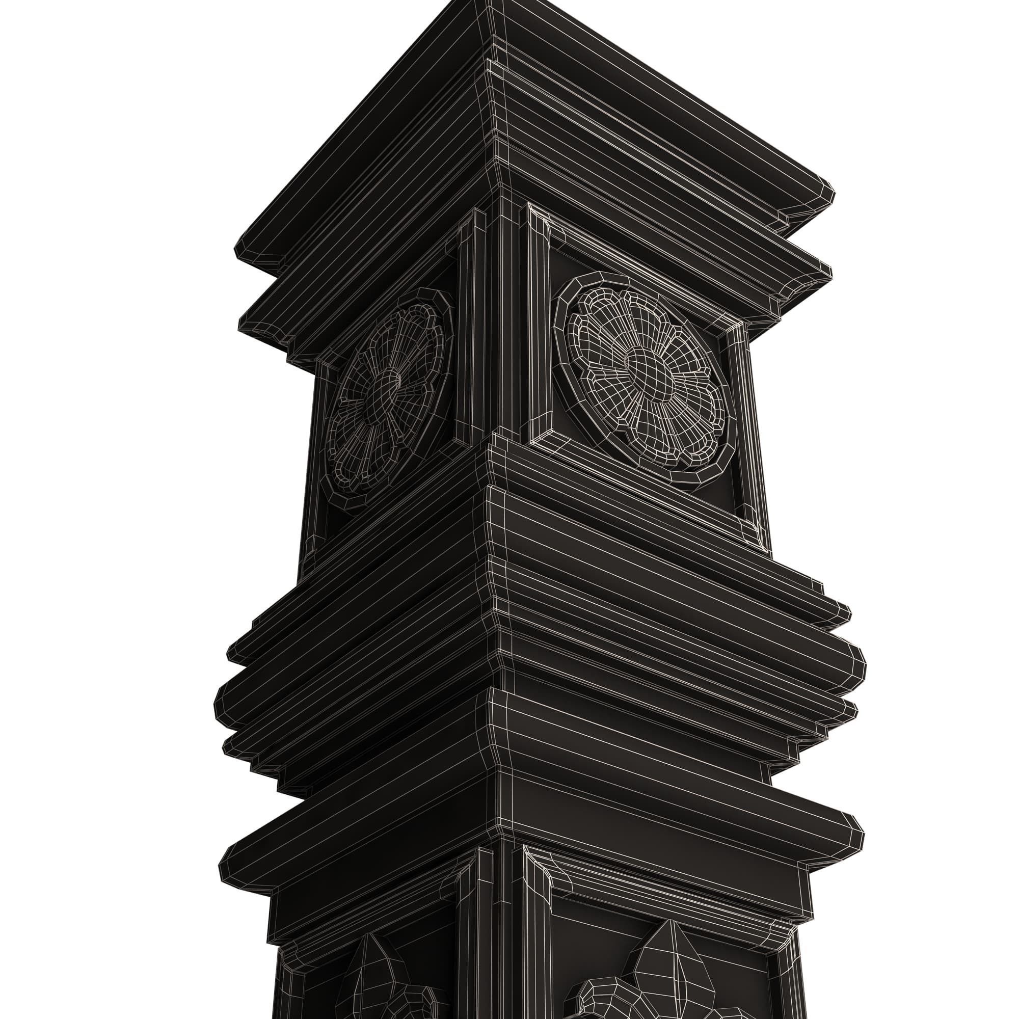 Stair Baluster 06 White Low-poly 3D model_9