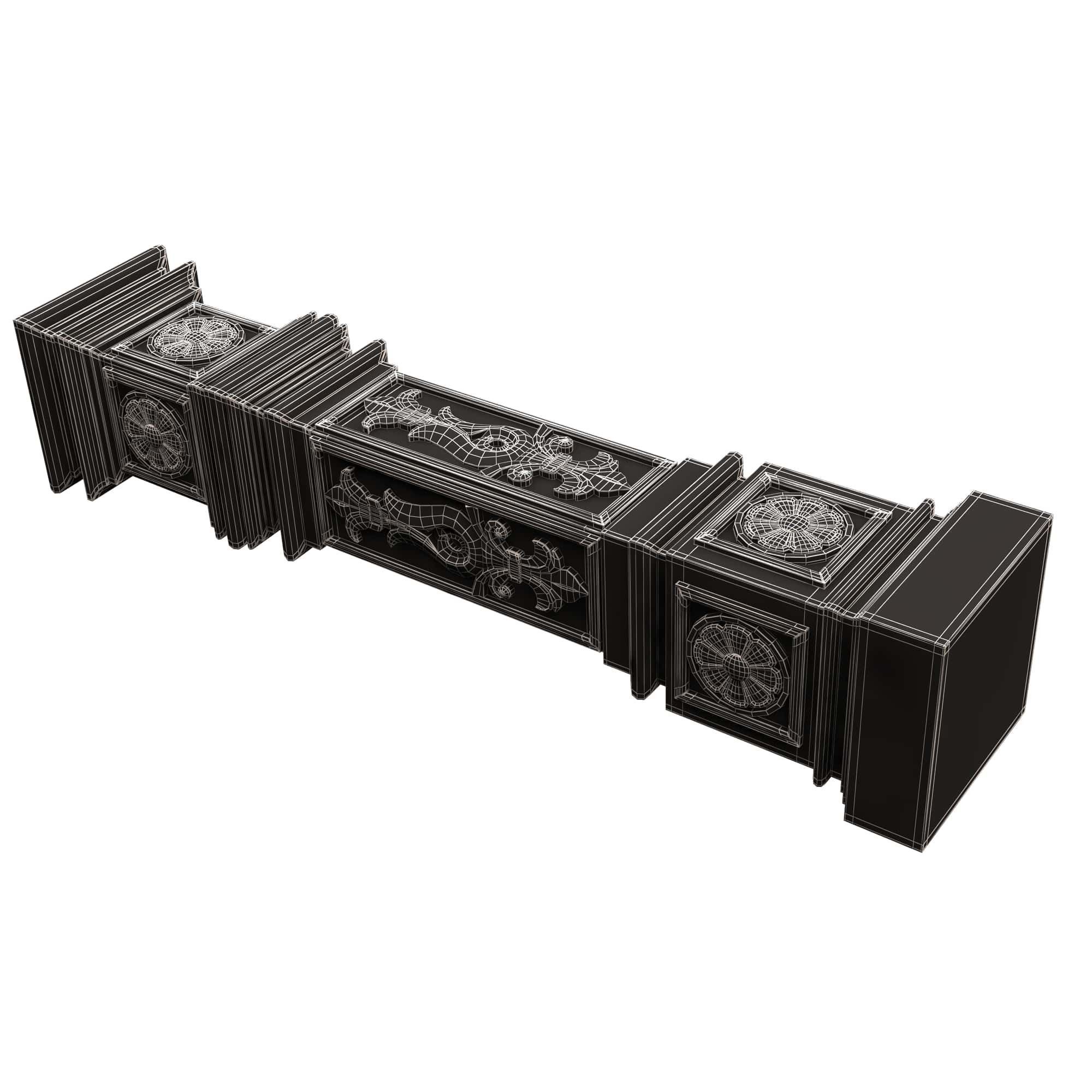 Stair Baluster 06 White Low-poly 3D model_11