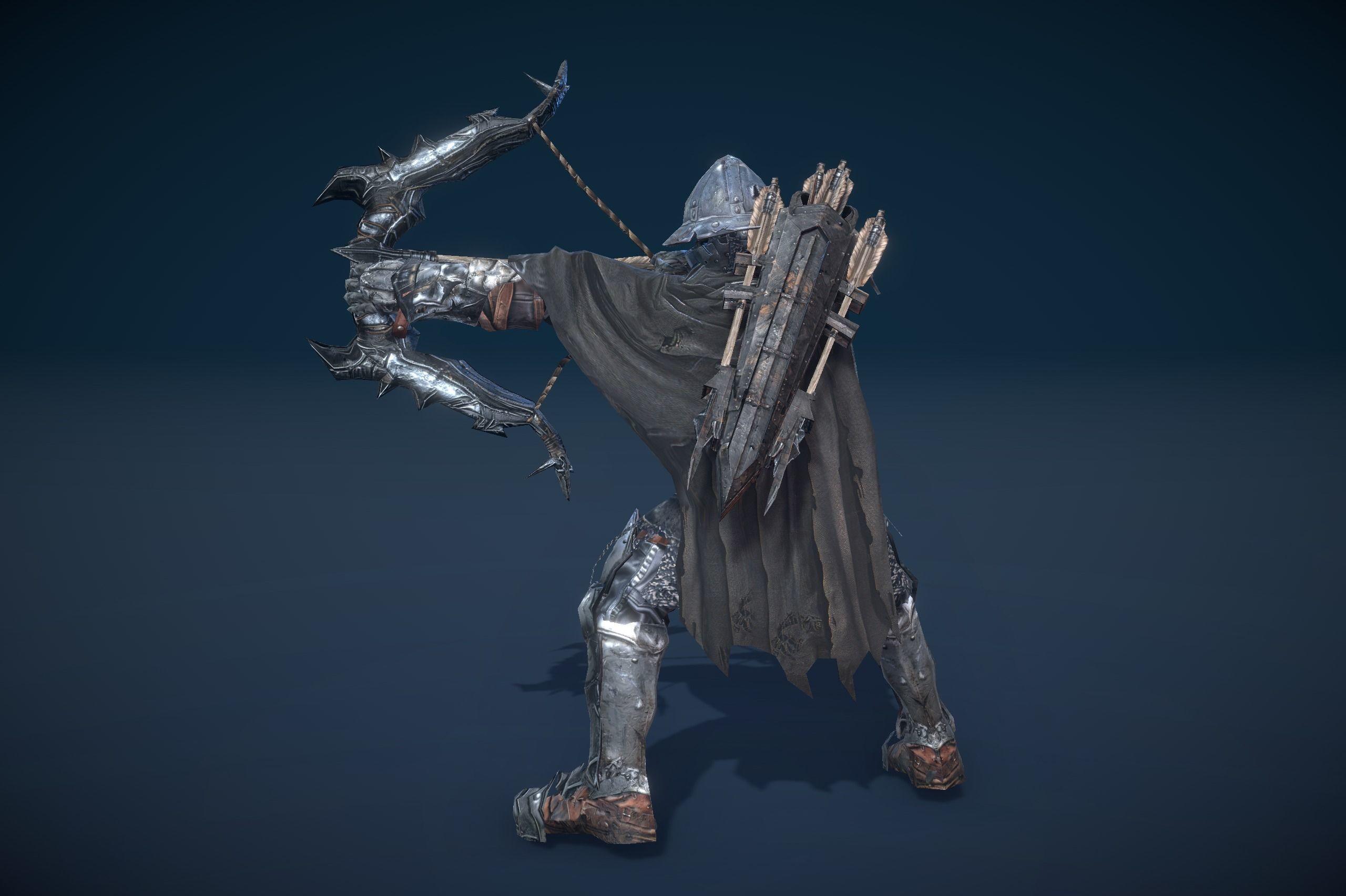 Skeleton Grim Archer Low-poly 3D model_3