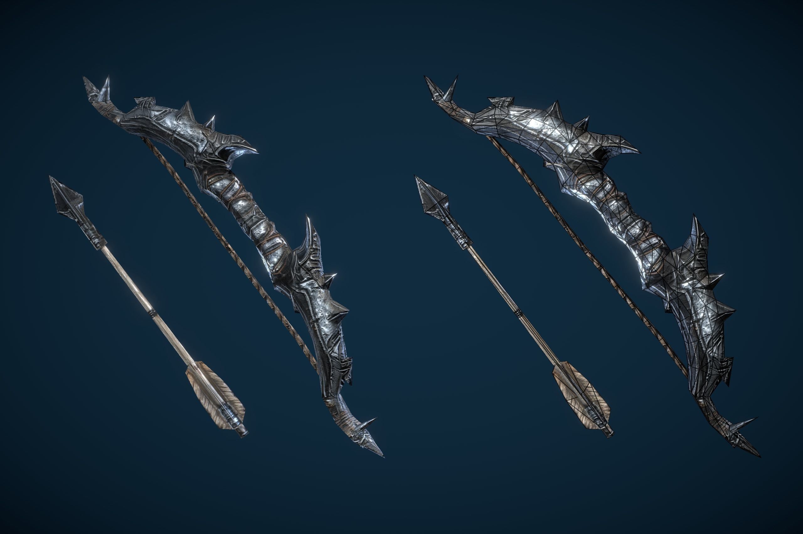 Skeleton Grim Archer Low-poly 3D model_12