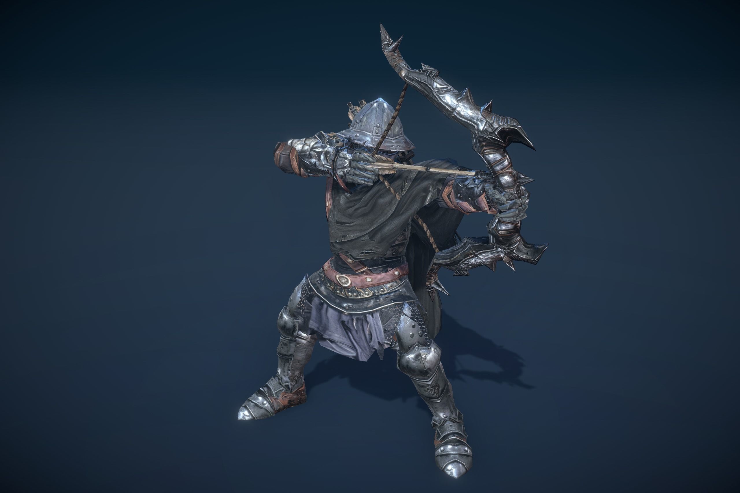 Skeleton Grim Archer Low-poly 3D model_4