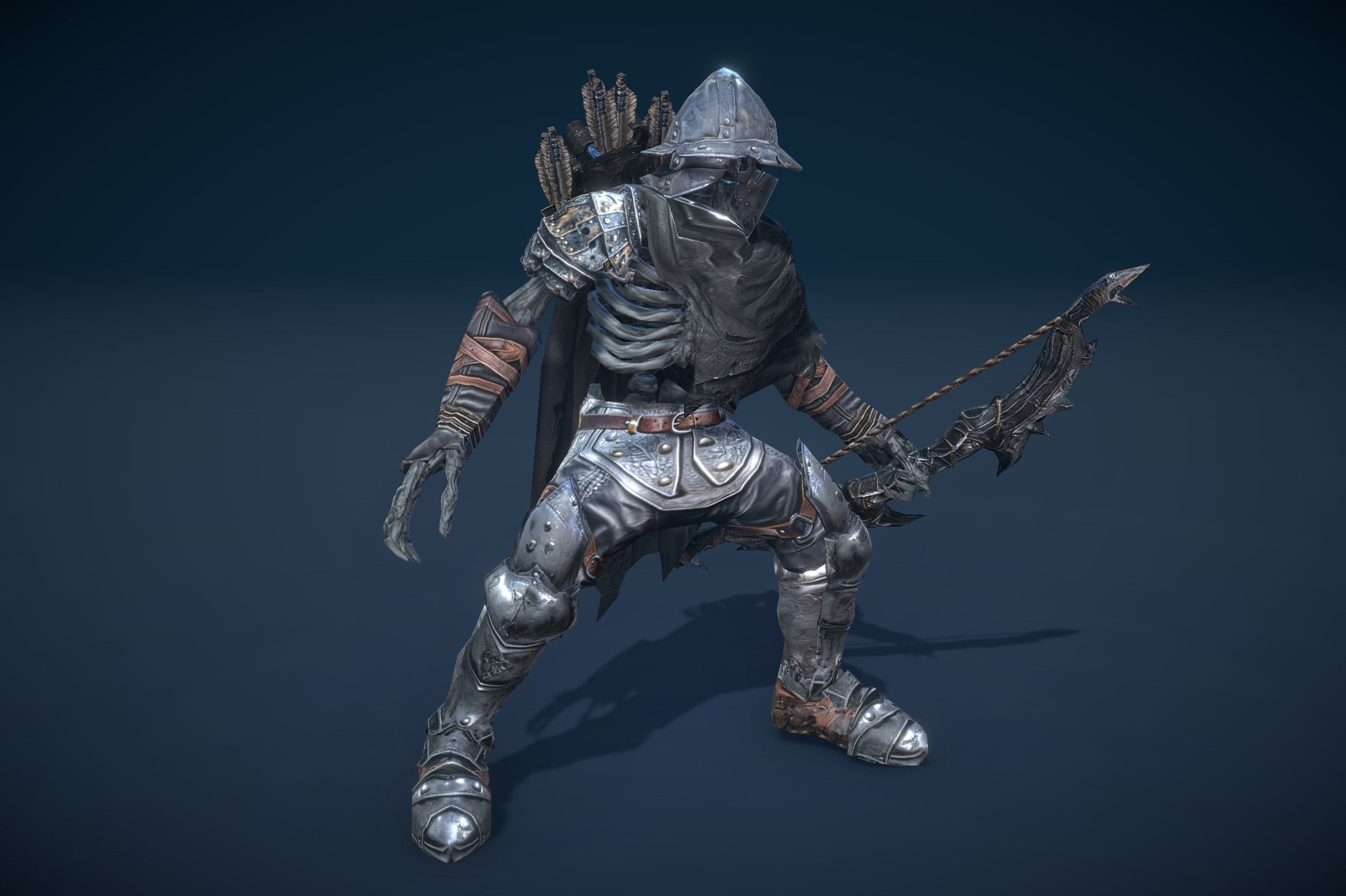 Skeleton Grim Archer Low-poly 3D model_7