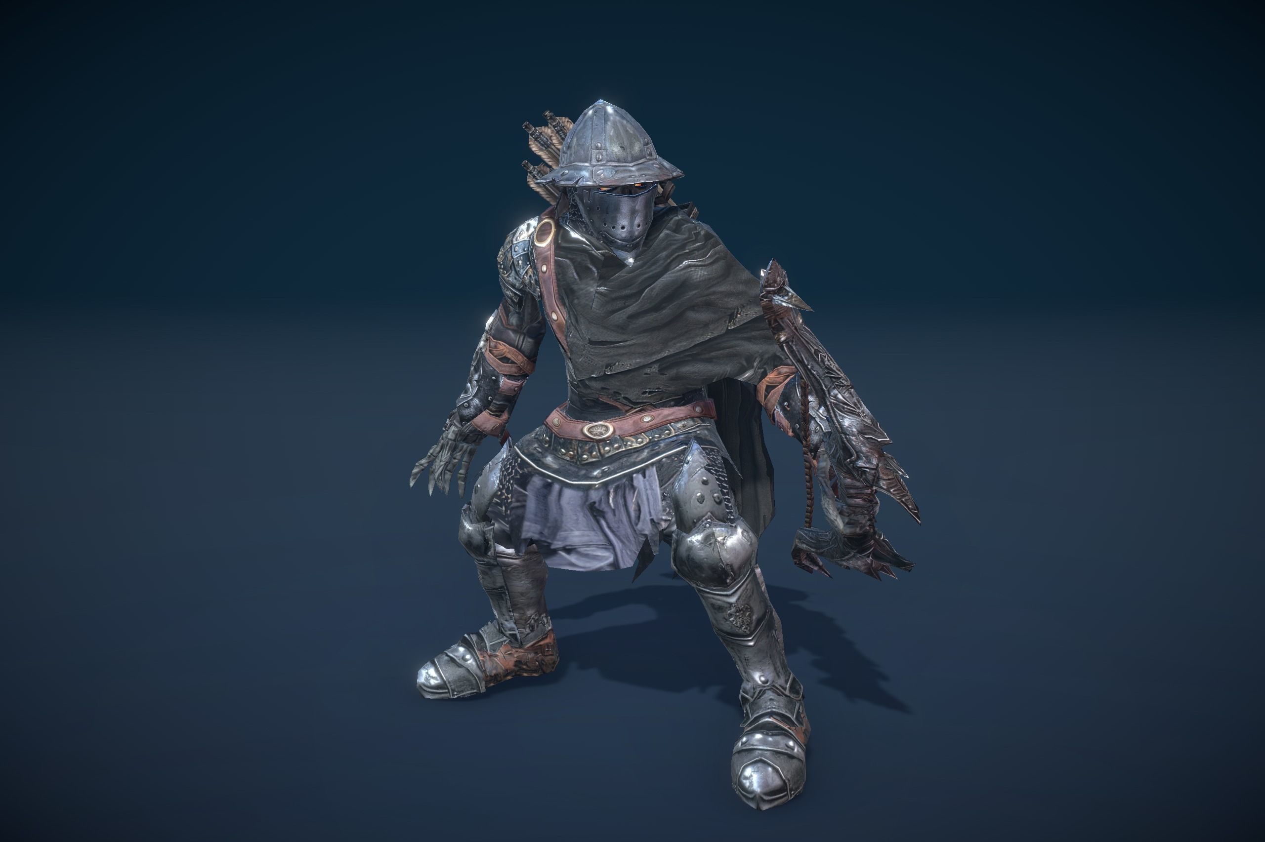 Skeleton Grim Archer Low-poly 3D model_2