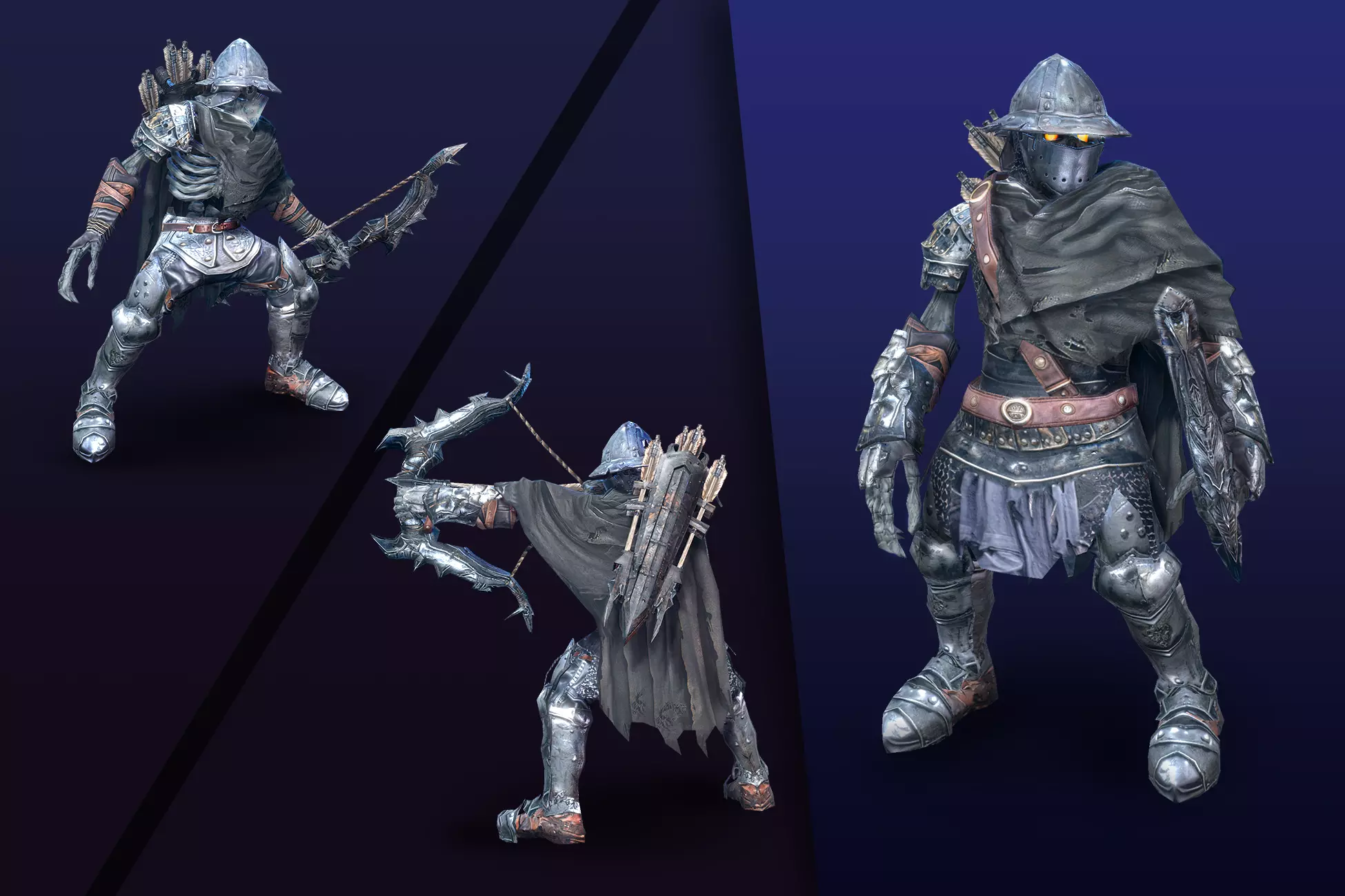 Skeleton Grim Archer Low-poly 3D model_0