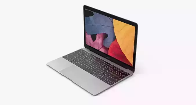 Apple MacBook Space Gray Low-poly 3D model