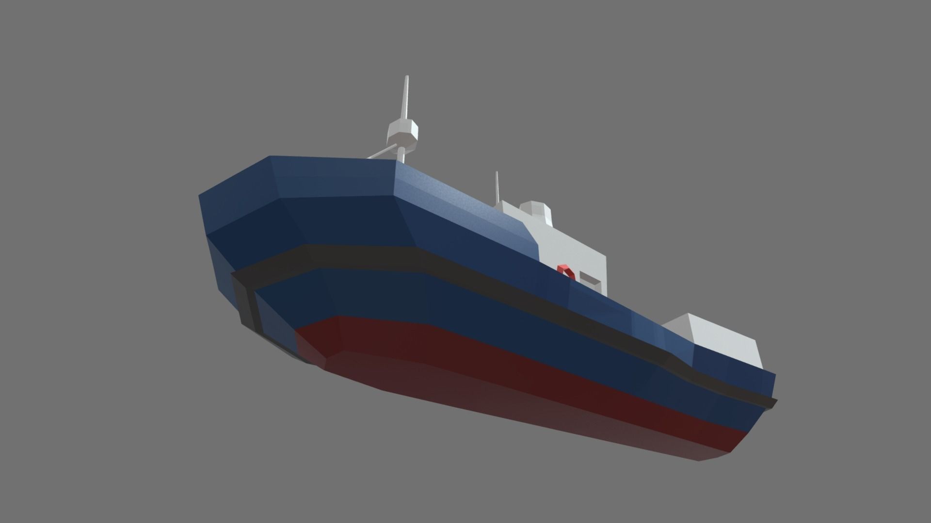 Low Poly Fishing Boat 01 Low-poly 3D model_1