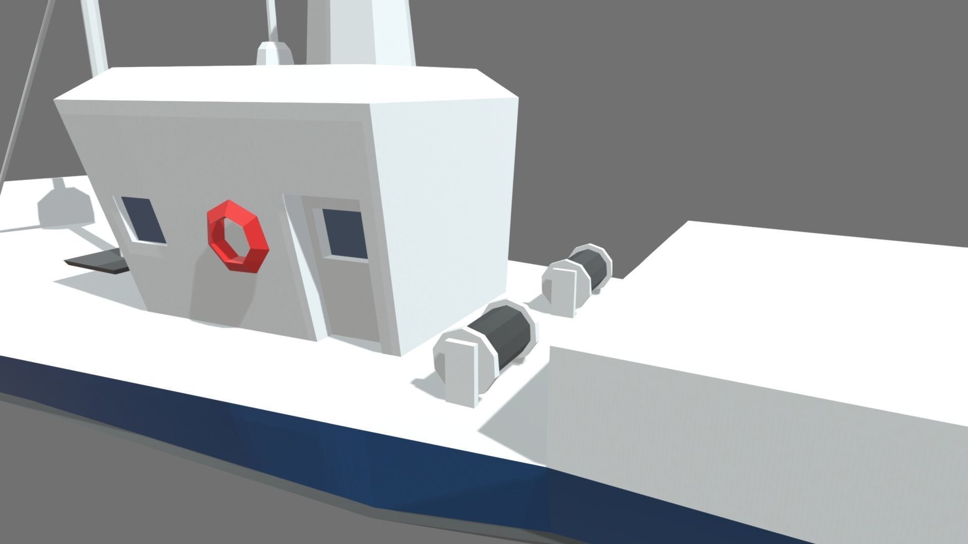 Low Poly Fishing Boat 01 Low-poly 3D model_3