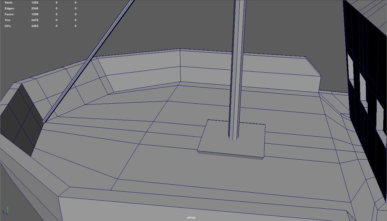 Low Poly Fishing Boat 01 Low-poly 3D model_14