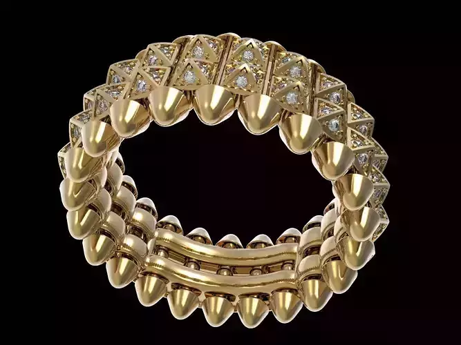 Clash Two Row Piramida Diamonds Ring 16 1 mm