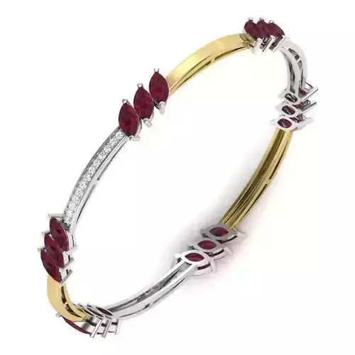 Yellow gold diamond Bangle-PBG-007 DIA