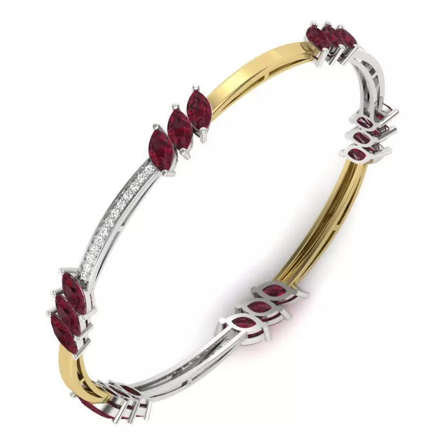 Yellow gold diamond Bangle-PBG-007 DIA 3D print model
