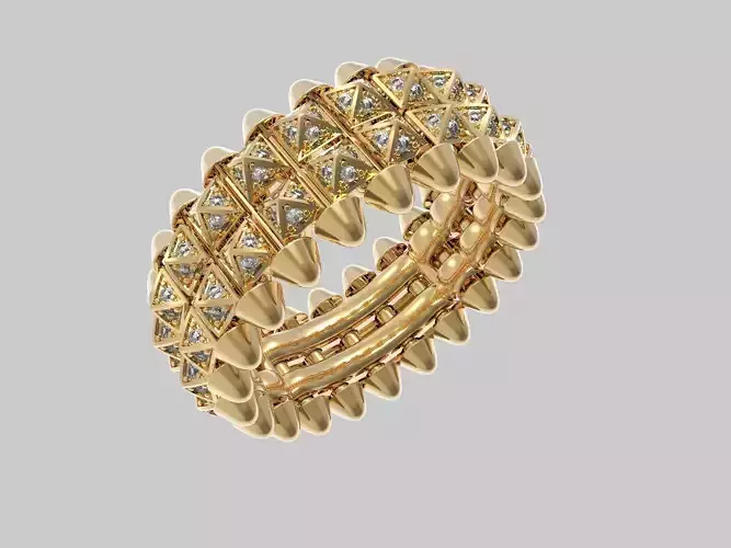 Clash Two Row Piramida Diamonds Ring 17 3 mm