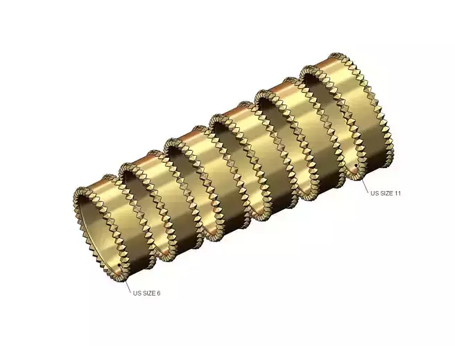 Square stud pattern sides band Us sizes 6to11